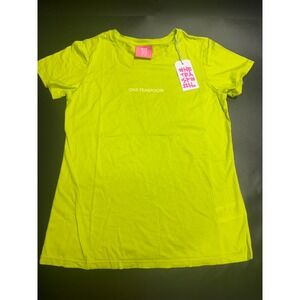One Teaspoon NEW Fitted Logo‎ Tee Chartreuse Green Short Sleeve Top XL